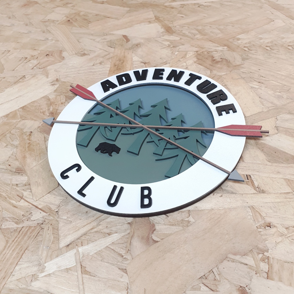 Painted Adventure Club Sign - Crossed Arrows